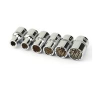 POLXLMOFXO 6 PZ 12 punti 1/2 pollice Socket di azionamento Set Presa for specchio metrico for chiave inglese CR-V Acciaio 8 10 14 17 19mm
