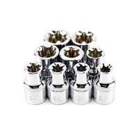 POLXLMOFXO 9pcs 1/2 "12.5mm E10-E24. Set di prese Torx Cr-v e -Type Wrench Head Hexagonal Spanner Allen Key Prese Impostare strumenti riparazione auto