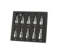 POLXLMOFXO Set di presa bit Torx da 10 pz 3/8 pollici T10-15-20-25-27-30-40-45-50-55 CRV. Bit