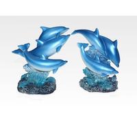 Poly 3er Delfino 2fach Altezza 11,5 CM Poliresina Animale IN Miniatura Figura