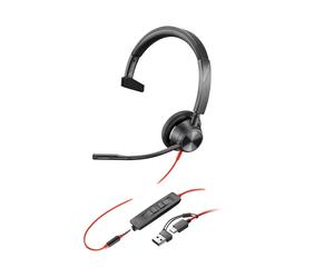 Poly 8X218AA Blackwire BW3315-M Mono Usb-C / A Fascia Con 3.5mm PC Cuffie