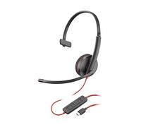 POLY Blackwire 3210 Monaural USB-C Headset CUFFIE, Nero