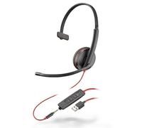 POLY Blackwire 3215 Auricolare Cablato A Padiglione Musica e Chiamate USB tipo A Nero (Plantronics Blackwire C3215 - Wired Mono
