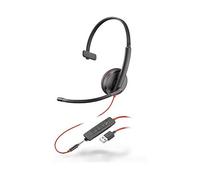 Poly Auricolare cablato a padiglione Blackwire 3215 USB tipo A per musica e chiamate Nero