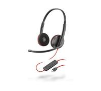 POLY Blackwire 3220 CUFFIE, Nero, Rosso