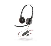 POLY Blackwire 3225 CUFFIE, Nero, Rosso