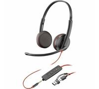 Poly Blackwire 3225 Stereo Usb-C PC Cuffie + 3.5mm Spina Con / Una Adattatore