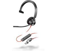 POLY Blackwire 3310 Cuffie certificate Microsoft Teams con adattatore USB-C/A TAA - Nouvo