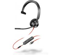 Poly Blackwire 3315 Monaural USB-C Headset +3.5mm Plug +USB-C/A Adapter 8X217AA