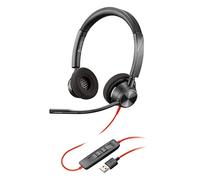 Poly Blackwire 3320 USB-A MS cuffia binaurale, BW3320-M USB-A