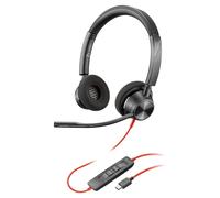 Poly Blackwire 3320 Wired Headset - Flexible Microphone Boom - Hi-fi Stereo - Co