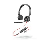 POLY Blackwire 3325 Auricolare Cablato A Padiglione Ufficio USB tipo A Nero, Rosso (BLACKWIRE 3325 BW3325-M USB-A - .)