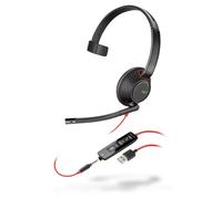 POLY Blackwire 5210 Auricolare Cablato A Padiglione Musica e Chiamate USB tipo A Nero, Rosso - Nouvo