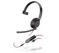 POLY Blackwire 5210 Auricolare Cablato A Padiglione Musica e Chiamate USB tipo-C Nero, Rosso (Blackwire 5210 - 5200 Series - **New Retail** - Warranty: 12M)