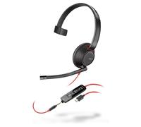 POLY Blackwire 5210 Auricolare Cablato A Padiglione Musica e Chiamate USB tipo-C Nero, Rosso - Nouvo