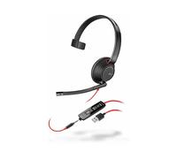 POLY Blackwire 5210 CUFFIE, Nero, Rosso
