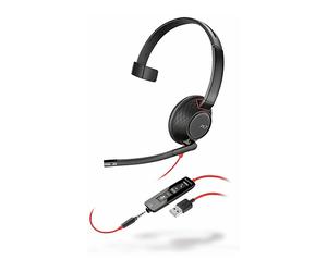 POLY Blackwire 5210 CUFFIE, Nero, Rosso