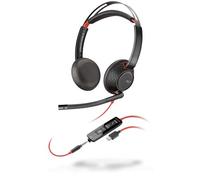 POLY Blackwire 5220 Auricolare Cablato A Padiglione Musica e Chiamate USB tipo-C Nero, Rosso (Blackwire 5220 C5220 USB C - re 5
