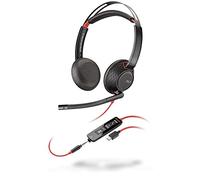 POLY Blackwire 5220 Auricolare Cablato A Padiglione Musica e Chiamate USB tipo-C Nero, Rosso (Blackwire 5220 C5220 USB C - re 5220, Headset, Head-band, - Calls/Music, Black, Red, Binaural, Button - W