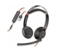POLY Blackwire 5220 CUFFIE, Nero, Rosso