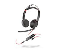 POLY Blackwire 5220 CUFFIE, Nero, Rosso