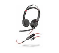 POLY Blackwire 5220 CUFFIE, Nero, Rosso