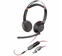 Poly Blackwire 5220 Cuffie Stereo USB-C Jack 3,5 mm con Adattatore USB-C/A