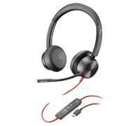 Poly Blackwire 8225, Cuffia Cablata con Connessione USB-A e USB-C, Cuscinetti in Similpelle, Riduzione del Rumore e dell'Eco, Comandi sul Cavo, Compatibile con Windows 10 e macOS, Nero