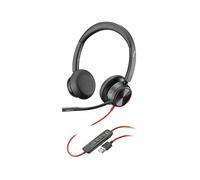 Poly Blackwire 8225 - Cuffie stereo con connettore USB-A, cancellazione attiva del rumore e braccio flessibile per microfono
