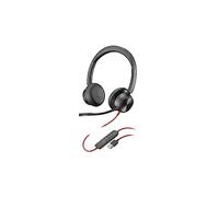 Poly Blackwire 8225 - Cuffie stereo con connettore USB-A, cancellazione attiva del rumore e braccio flessibile per microfono