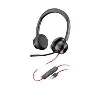 Poly Blackwire 8225-M - Cuffie stereo con connettore USB-A, Active Noise Cancelling e Braccio microfono flessibile, Microsoft Teams, colore: Nero