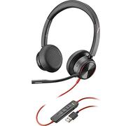 Poly Blackwire 8225-M - Cuffie stereo con connettore USB-A, Active Noise Cancelling e Braccio microfono flessibile, Microsoft Teams, colore: Nero