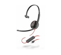 POLY Blackwire C3210 CUFFIE, Nero, Rosso