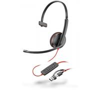 Plantronics Auricolare cablato a padiglione Blackwire 3210 USB tipo-C Musica e chiamate Nero