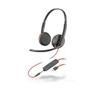 POLY Blackwire C3220 CUFFIE, Nero, Rosso