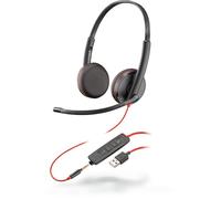 POLY Blackwire C3225 Auricolare Cablato A Padiglione Ufficio USB tipo A Nero NEW