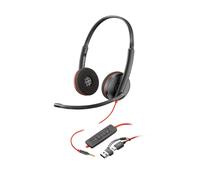 Poly Blackwire C3225 Top Cuffie con cavo per chiamate su PC, cellulare o tablet, suono stereo ad alta fedeltà, cancellazione del rumore e design