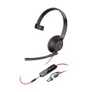 Hp Poly Cuffie Blackwire 5210 Monoaurali UsB-C + Spinotto Da 3,5 Mm + Adattatore