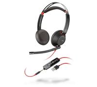 POLY Blackwire C5220 Cuffia cablata ad archetto per ufficio/centro chiamate USB Type-A Nero, Rosso - Nouvo