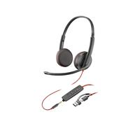 POLY Cuffie Blackwire 3225 stereo USB-C + spinotto da 3,5 mm + adattatore USB-C/A (sfuse)