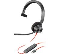 Poly HP Auricolare Blackwire 3310 MS Teams USB-C con cancellazione attiva del rumore monoaurale nero
