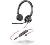 POLY Cuffie stereo Blackwire 3325 con connettore USB-C, certificate per Microsoft Teams + spina da 3,5 mm + adattatore USB-C/A