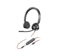 POLY Cuffie stereo Blackwire 3325 con connettore USB-C + spina da 3,5 mm + adattatore USB-C/A