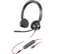 POLY Cuffie stereo Blackwire 3325 con connettore USB-C + spina da 3,5 mm + adattatore USB-C/A