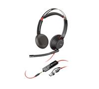 POLY Cuffie stereo Blackwire 5220 con connettore USB-C + spina da 35 mm + adattatore USB-C/A