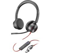 POLY Cuffie stereo Blackwire 8225 con connettore USB-C, certificate per Microsoft Teams + adattatore USB-C/A