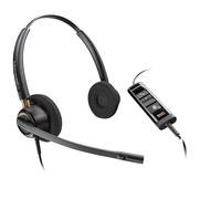 Poly - EncorePro 525 USB-A and USB-C USB headset (Plantronics) - Acoustic Hearing Protection - Hold & Call Answer Buttons - Dual Ear Wearing Style