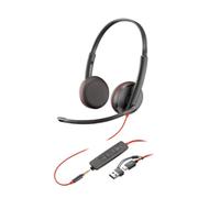 Poly Hp Blackwire 3225 Stereo Usb-C Headset +3.5mm Plug +USB-C/A Adapter 8X229AA