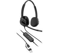 HP Poly Mission 425 USB C-A Duo Cuffie stereo USB con connessione USB-C e adattatore USB-A, microfono con cancellazione del rumore e audio a banda