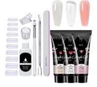 Poly Nail Gel Kit | 10pcs Manicure Extension Set, Nail Extension Gel | Complete Poly Nail Gel Extension Kit With Coat, Sealing Coat, Cleaning Solution, Tips, And Tools